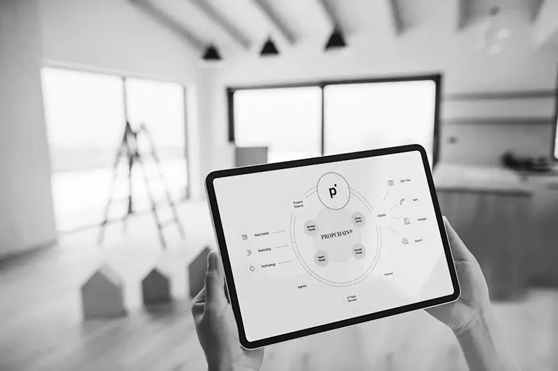 haende mit tablet properti vntr